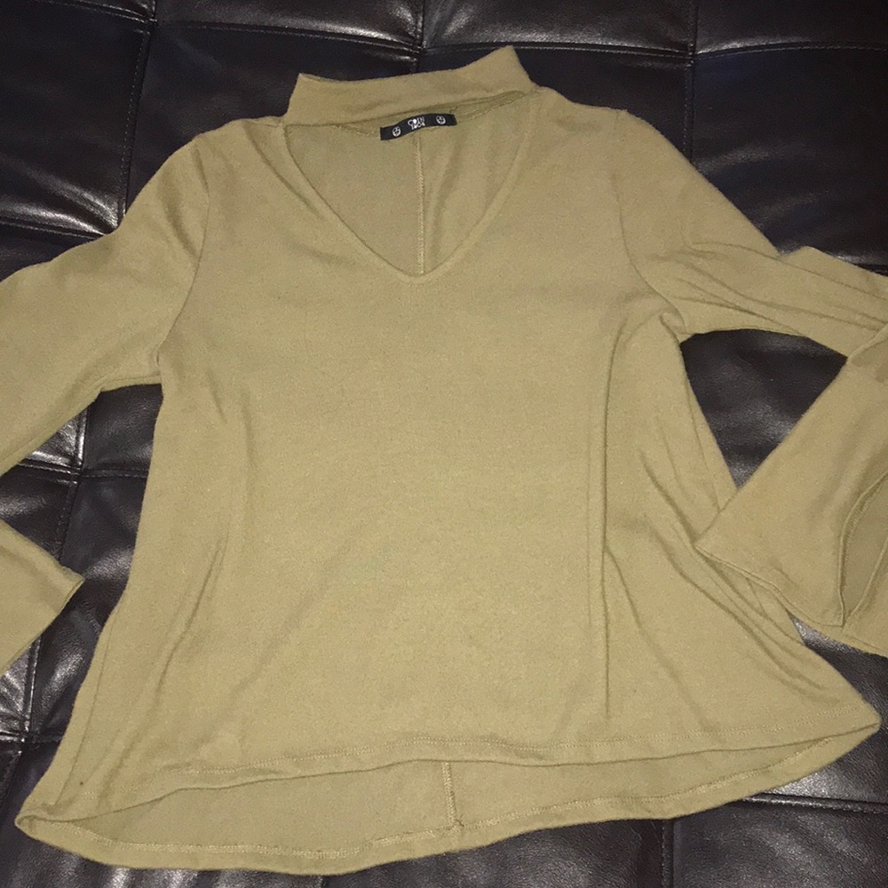 Green top with bell sleeves